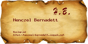 Henczel Bernadett névjegykártya