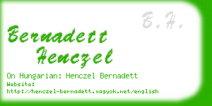 bernadett henczel business card
